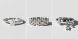 Martini, Watch Link and Pixie rings in sterling silver