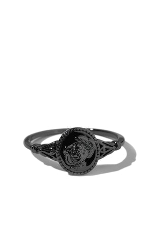 Black Rose Signet Ring