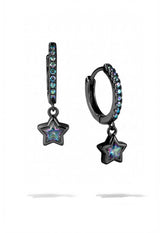 Mystic Topaz Star Bezel Huggies