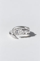 Talon Pear Diamond Ring | Sterling Silver by Oomiay