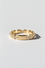 Link Diamond Ring in 14K solid gold by Oomiay, lab grown diamond