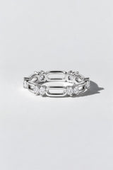 Paperclip Diamond Ring | Sterling Silver by Oomiay