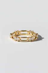 Paperclip Diamond Ring in 14K solid gold by Oomiay, lab grown diamond