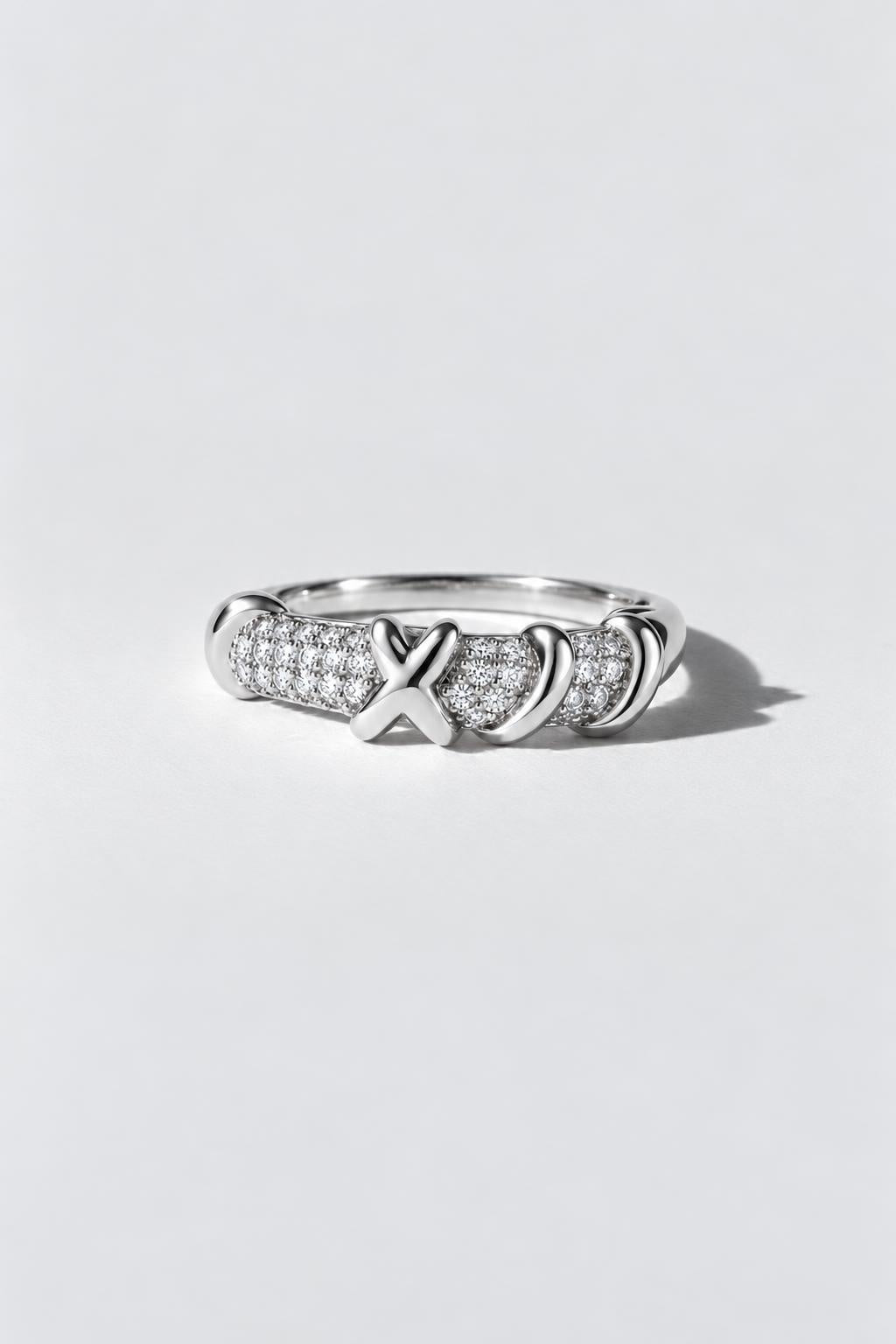 XO Pave Diamond Ring | Sterling Silver by Oomiay