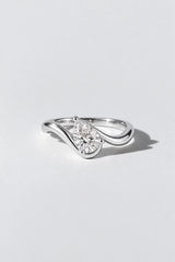 Ripple Pear Diamond Ring | Sterling Silver by Oomiay