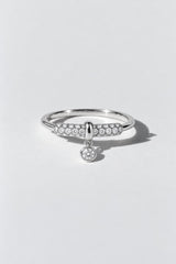 Pendulum Diamond Drop Ring | Sterling Silver by Oomiay