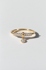 Pendulum Diamond Drop Ring in 14K solid gold by Oomiay, lab grown diamond