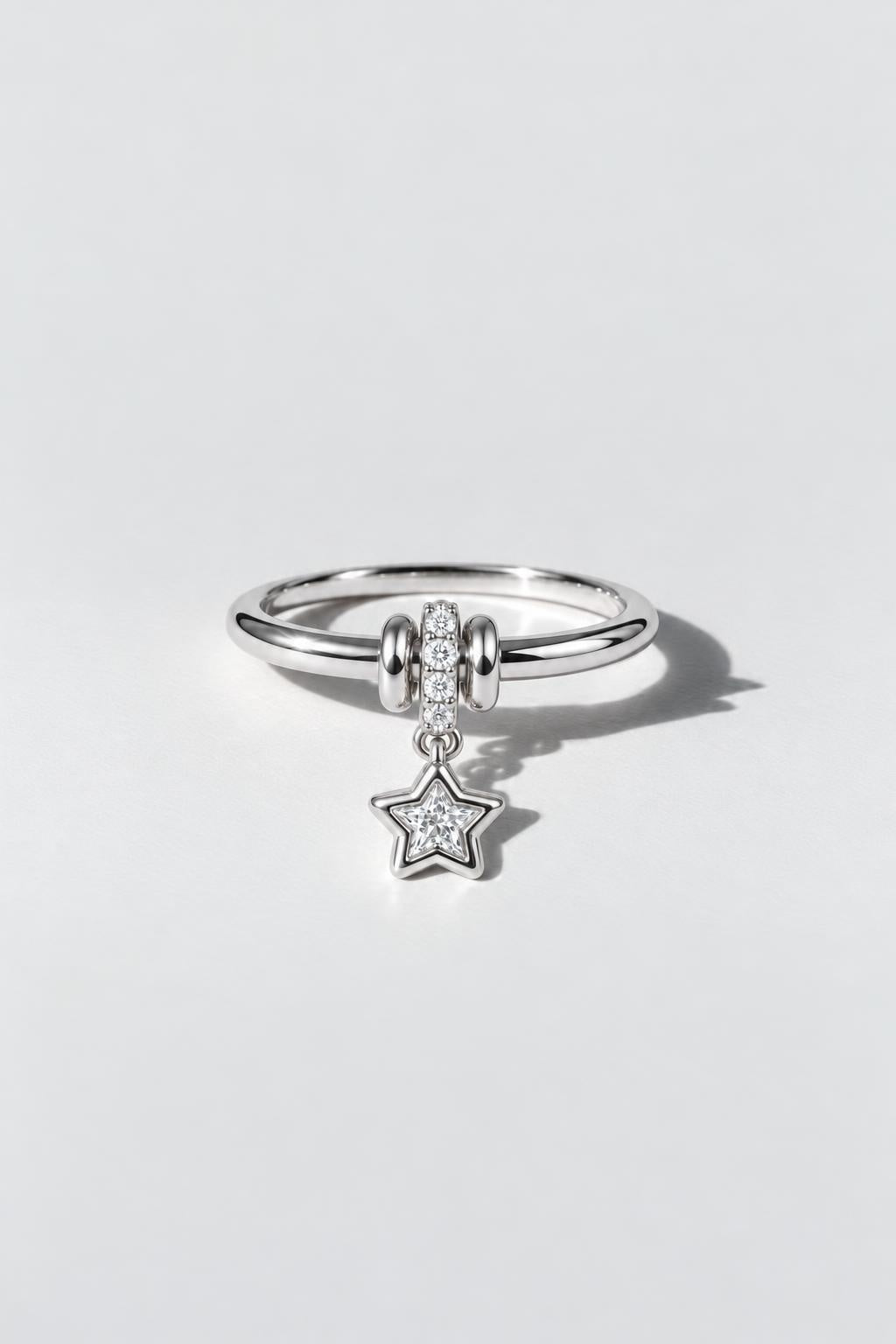 Star Charm Diamond Ring | Sterling Silver by Oomiay
