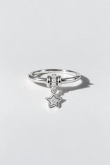 Star Charm Diamond Ring | Sterling Silver by Oomiay