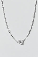Duet Pear and Marquise Diamond Necklace | Sterling Silver by Oomiay