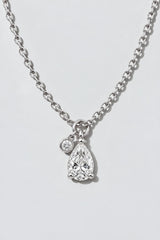 Pear Duo Diamond Necklace | Sterling Silver by Oomiay
