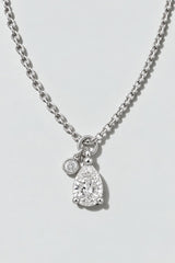 Pear and Emerald Bezel Diamond Necklace | Sterling Silver by Oomiay