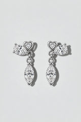Trio Drop Diamond Earrings | Sterling Silver by Oomiay