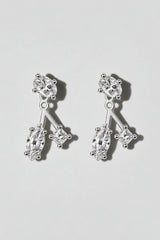 Diamond Ear Jacket Earrings | Sterling Silver by Oomiay