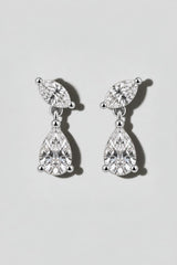 Marquise Drop Diamond Earrings | Sterling Silver by Oomiay