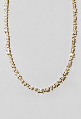 Gold Mixed Shape Tennis Necklace