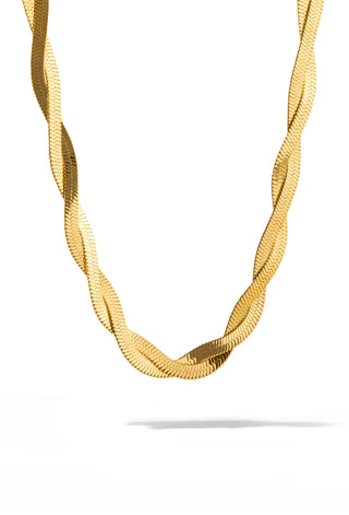 Gold Twisted Snake Chain Necklace