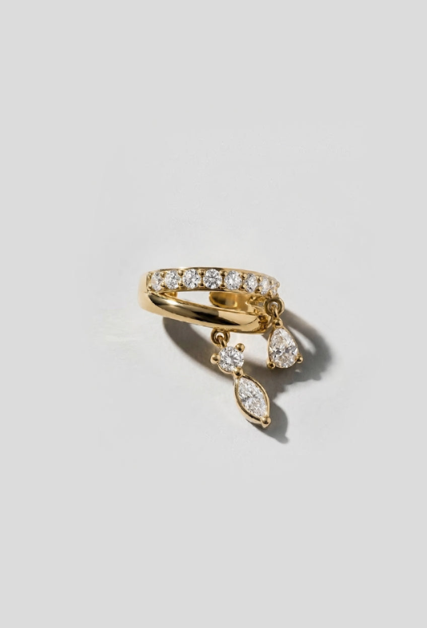 Gold Dangle Ear Cuff