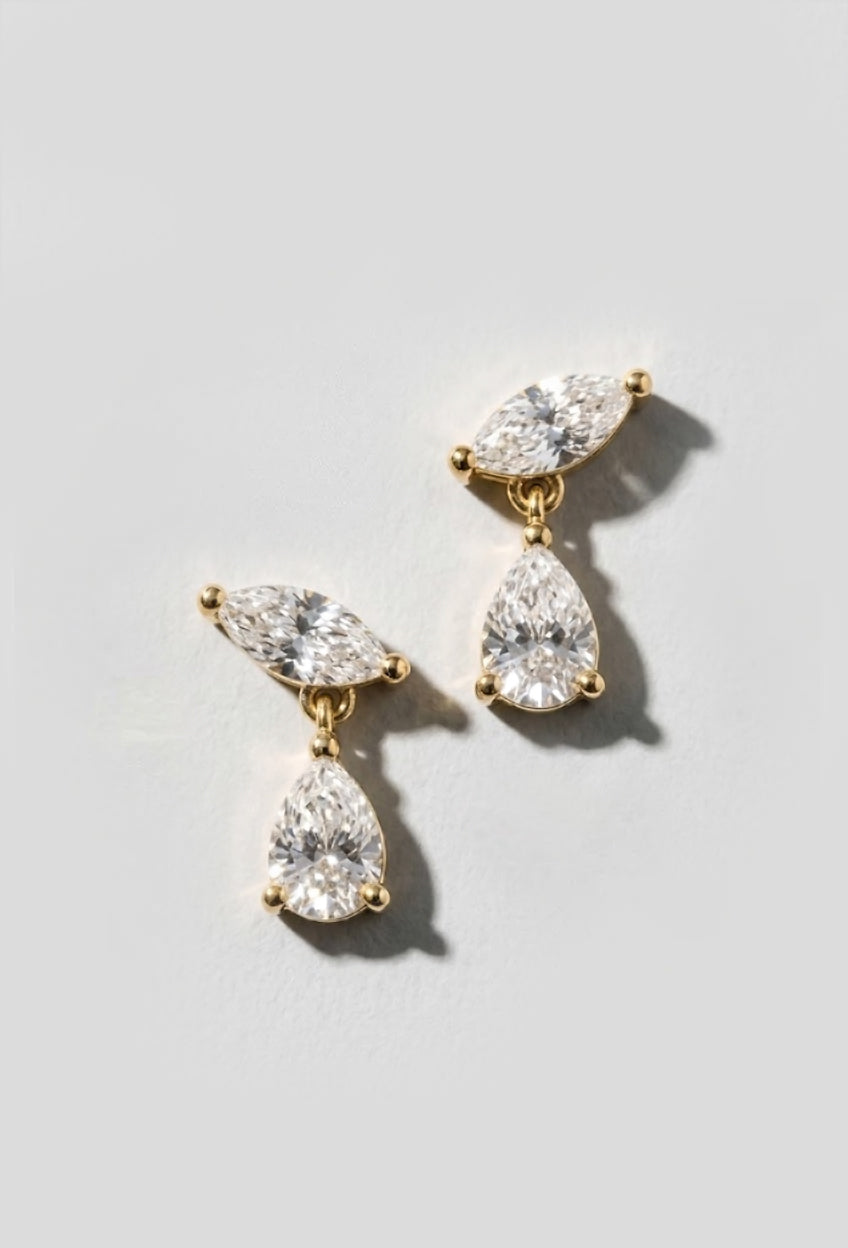 Gold Gemma Earrings
