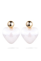 Large Pearl Heart Earrings