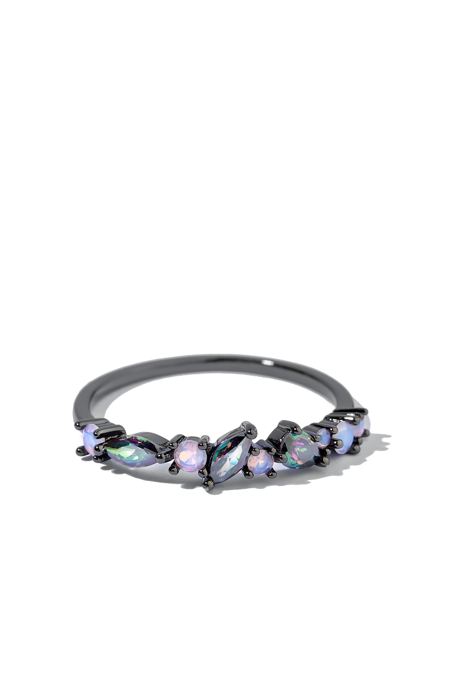 Oval Mystic Topaz Ring- 14K White Gold – Marie's Jewelry Store