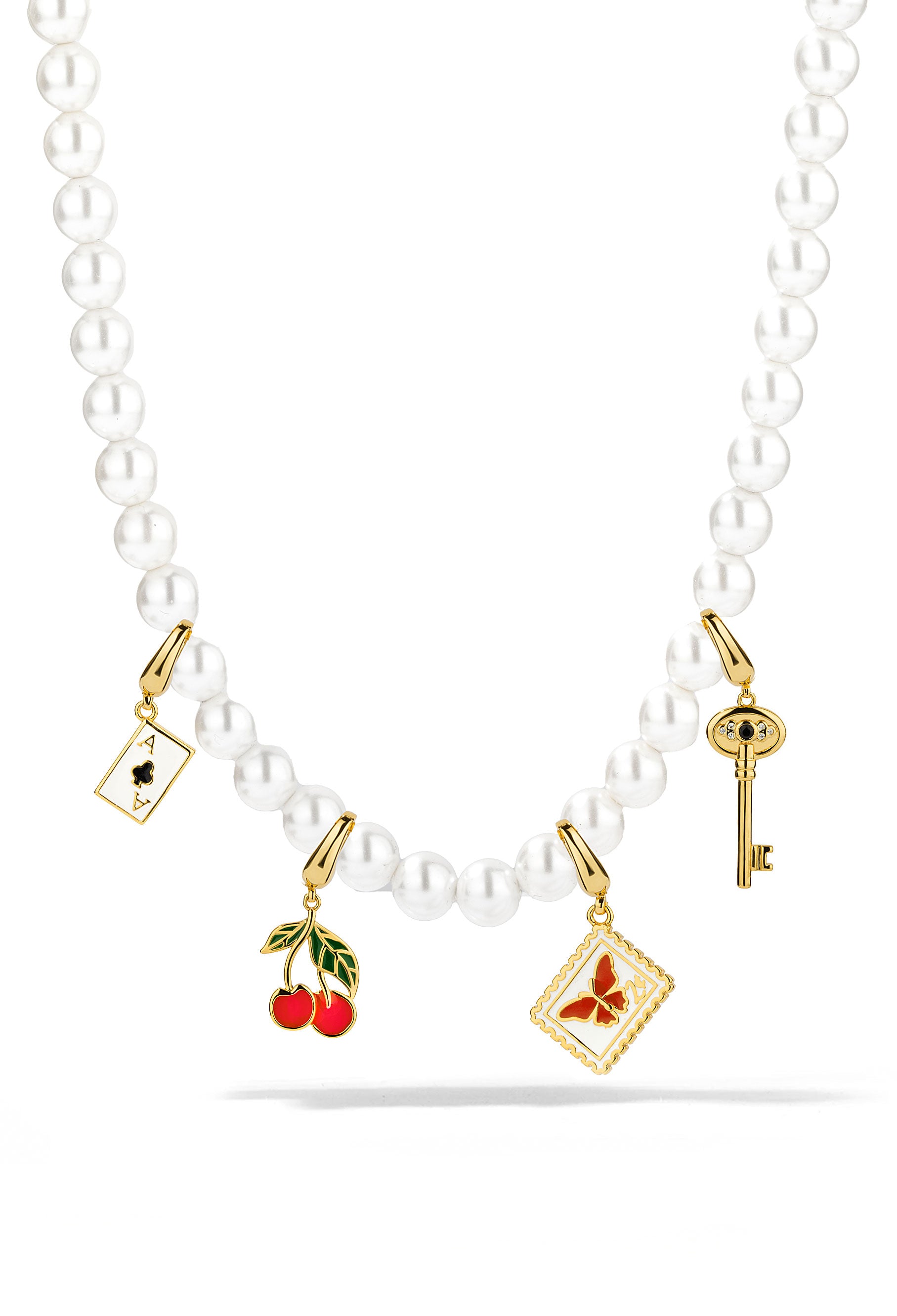 Ace High Pearl Charm Necklace Set