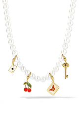 Ace High Pearl Charm Necklace Set