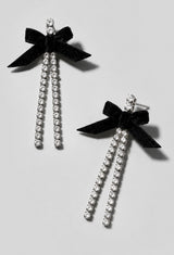 Velvet Bow Dangle Earrings