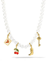 Audrey Pearl Charm Necklace Set