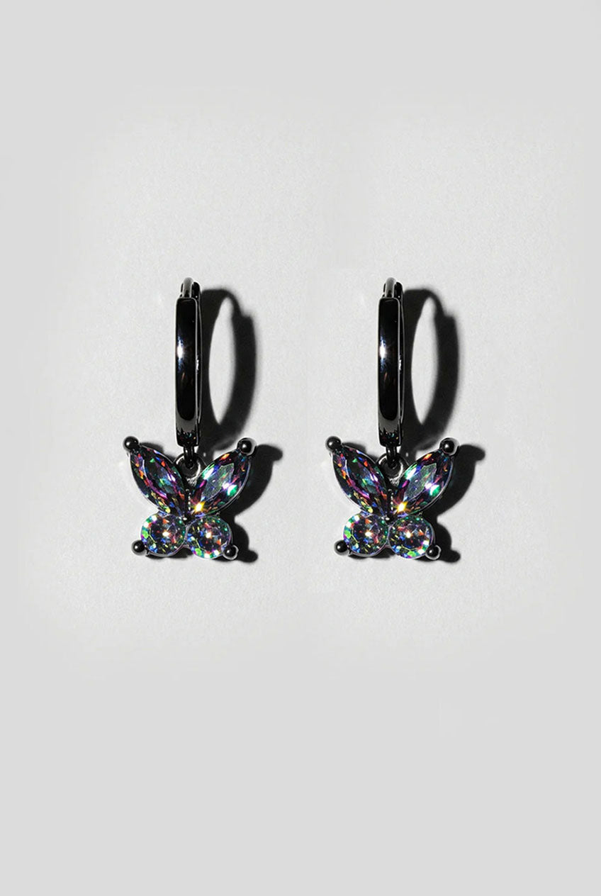 Black Butterfly Huggie Earring