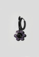 Black Happy Daisy Huggie Earring