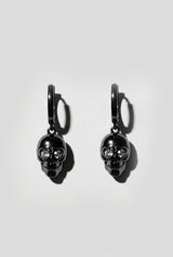 Black Skull Huggie Earring