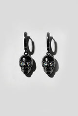 Black Skull Huggie Earring
