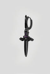 Black Sword Huggie Earring