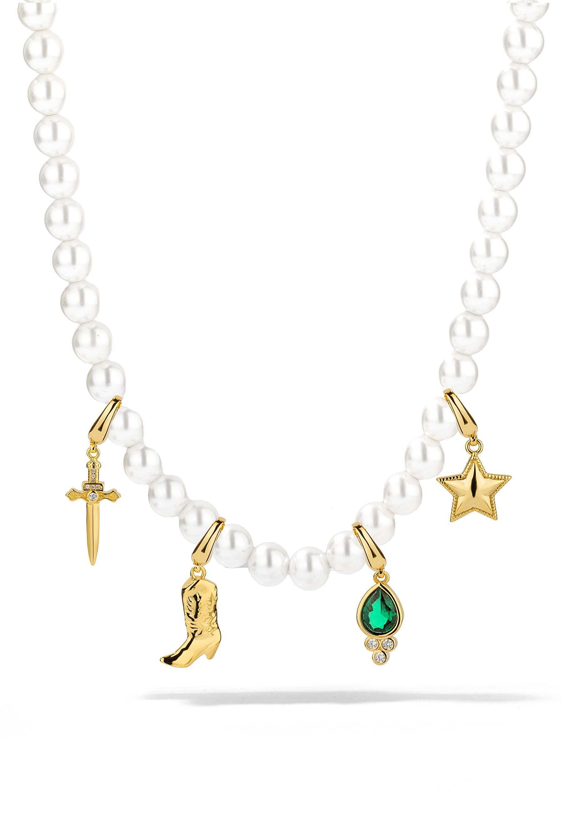 Capsule Pearl Charm Necklace Set