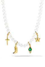 Capsule Pearl Charm Necklace Set