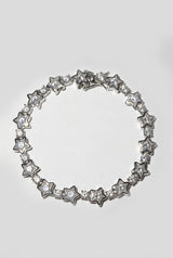 White Bezel Star Tennis Bracelet