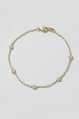 Diamond Bezel Bracelet | 14K Solid Gold