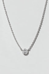 Diamond Bezel Solitaire Necklace | 14K Solid Gold Sterling Silver .25ct
