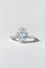 Cabana Fine 14K Ring Sterling Silver Aquamarine Gemstone