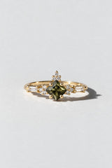 Motif Fine 14K Ring Green Tourmaline Gemstone
