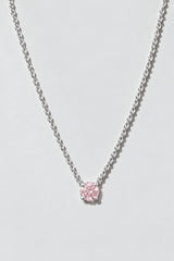 Pink Diamond Necklace | 14K Solid Gold Sterling Silver