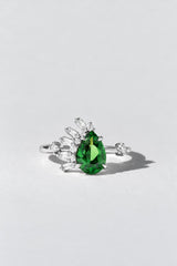 Sage Fine 14K Ring Sterling Silver Emerald Gemstone