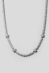 Silver White Star Tennis Necklace