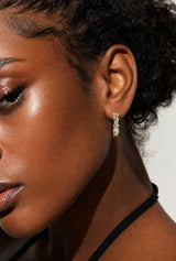 Gold Crystal Hoops