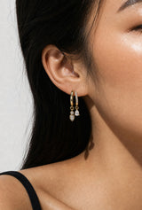 Gold Double Hoop Dangle Earrings