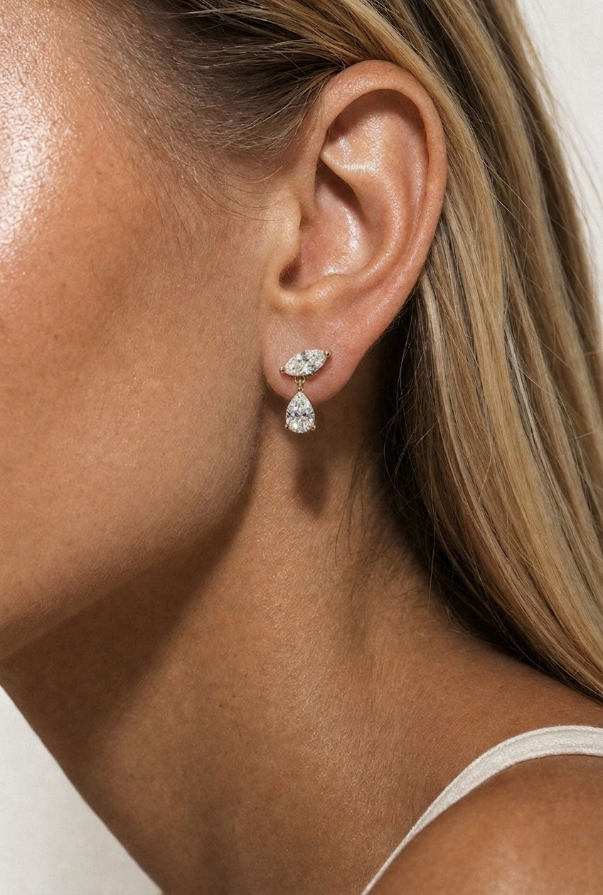 Gold Gemma Earrings