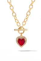 Gold Heart Toggle Chain Necklace
