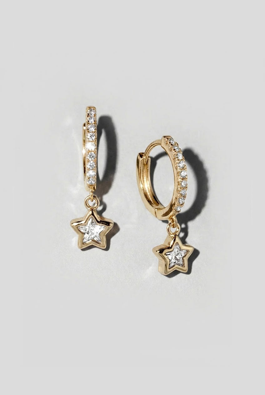 Gold Star Bezel Huggies