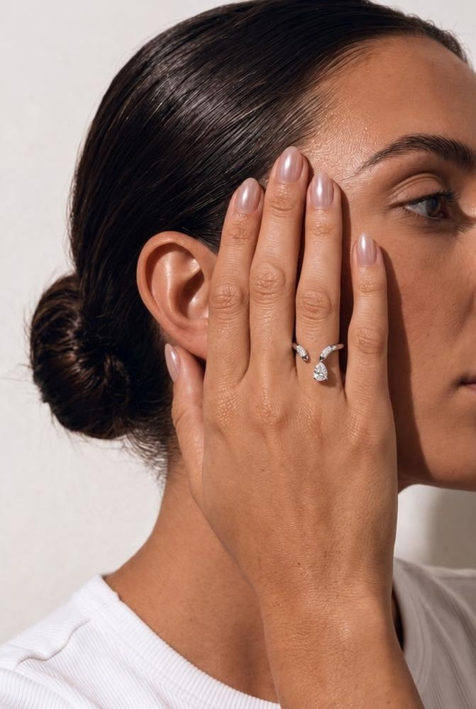 Komodo Sterling Silver Ring on model